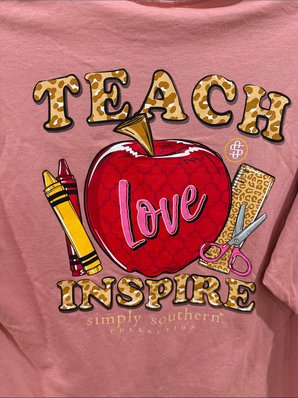 Simply Southern Long Sleeve Tee - Dusty Rose with Yellow Accent size extra large - Picture 6 of 8
